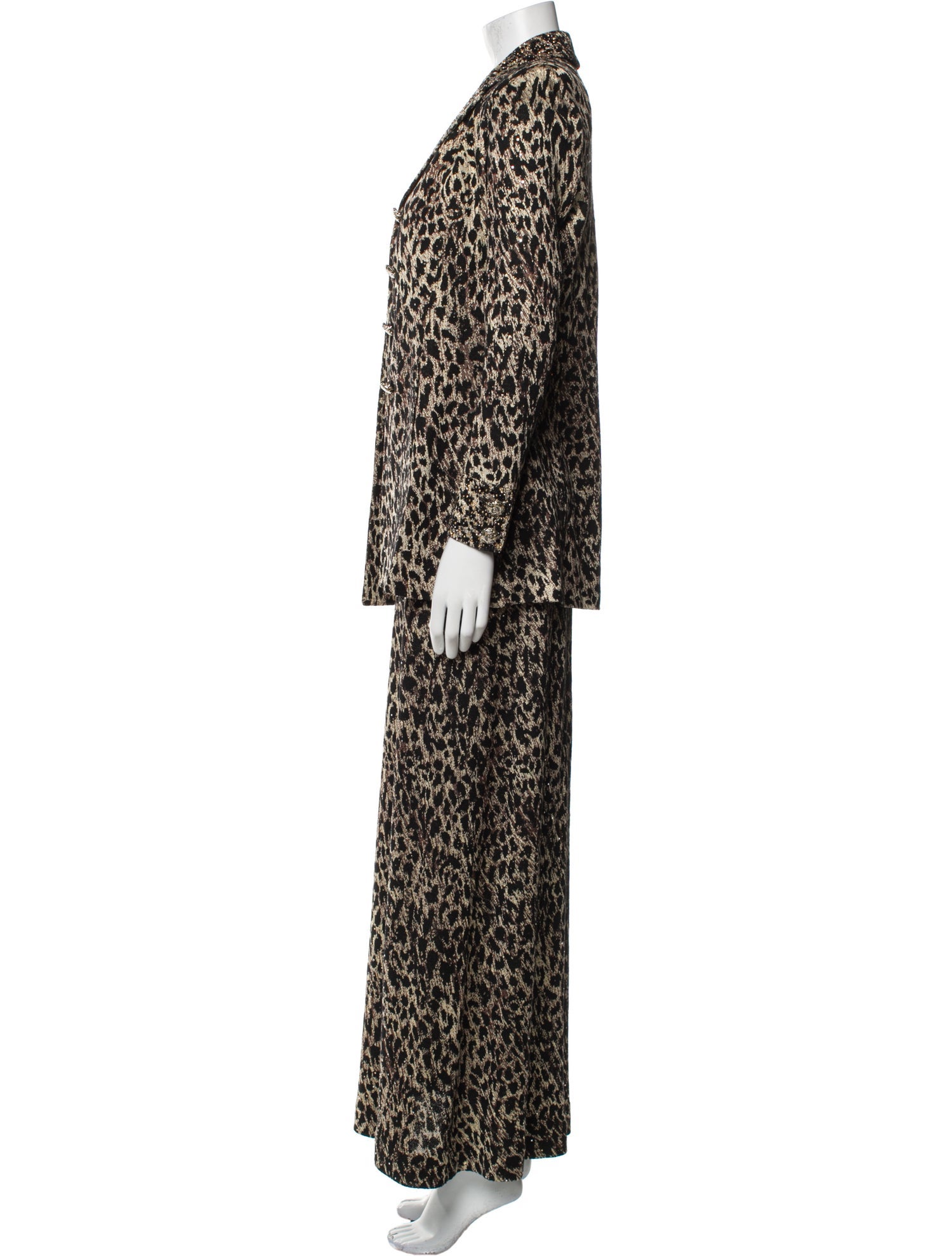 St. John Evening Animal Print Dress Set