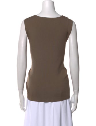 St. John Scoop Neck Sleeveless Top