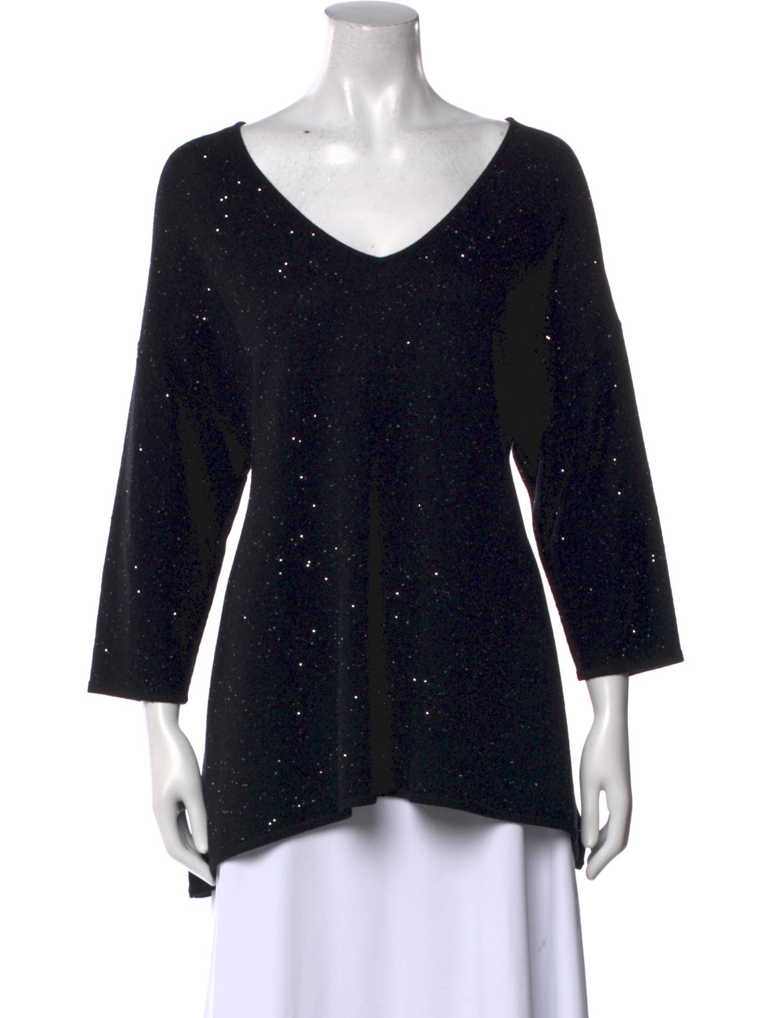 St. John Wool V-Neck Top