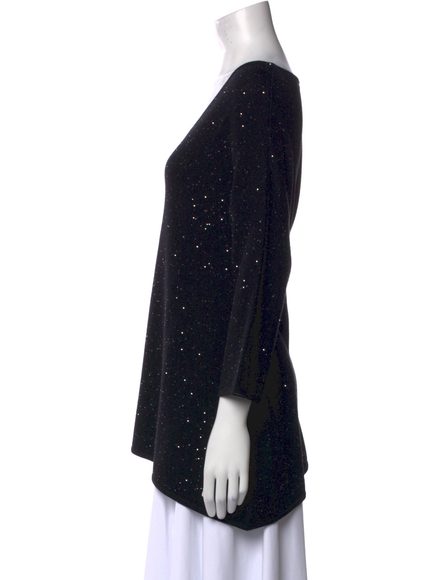 St. John Wool V-Neck Top