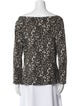 St. John Animal Print Bateau Neckline Blouse