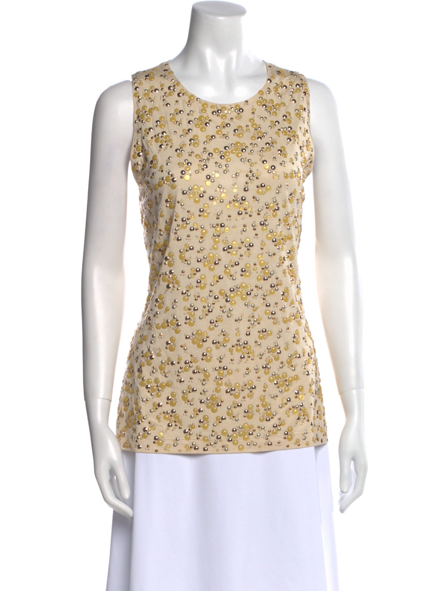 St. John Floral Print Scoop Neck Top w/ Tags
