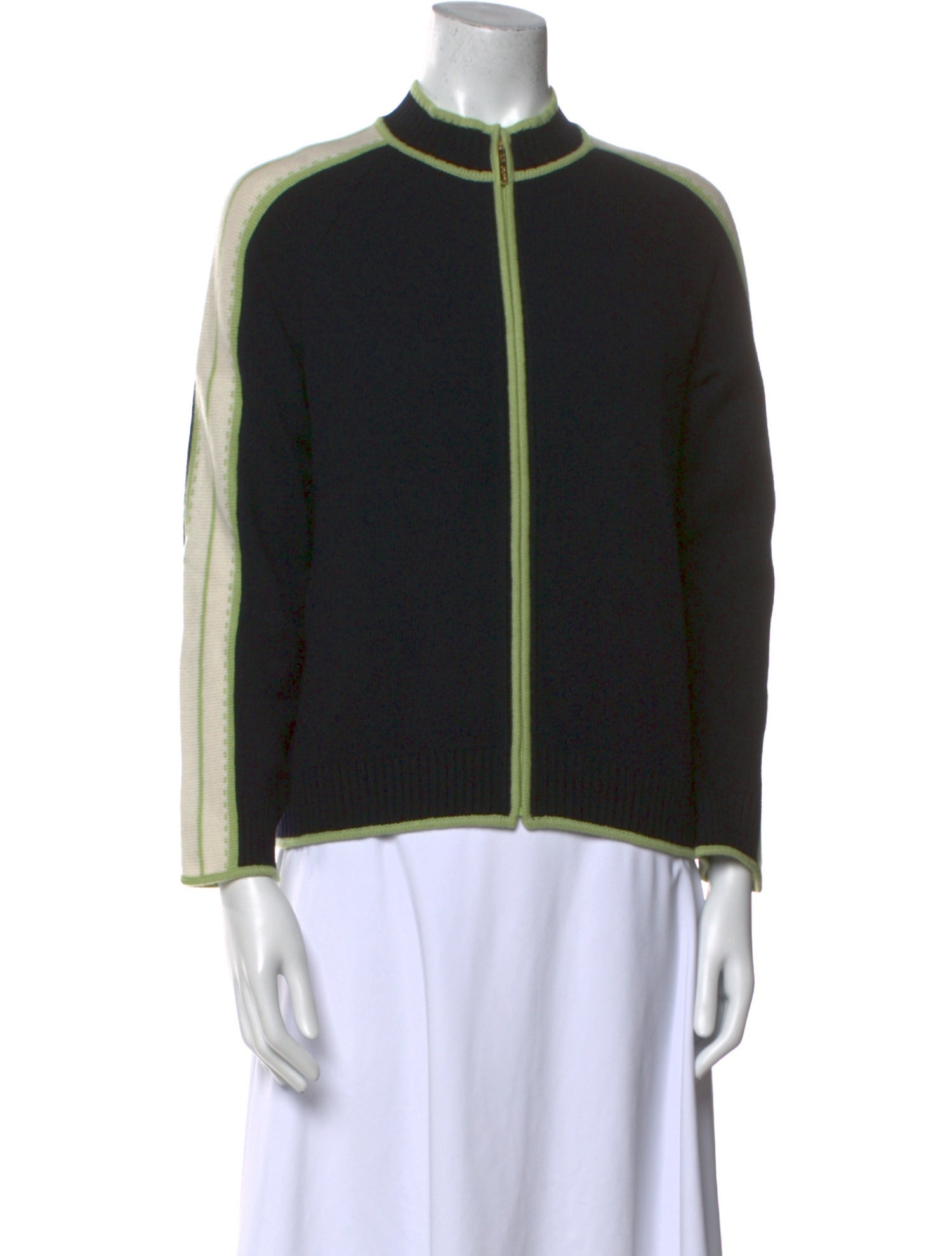 St. John Cashmere Colorblock Pattern Sweater