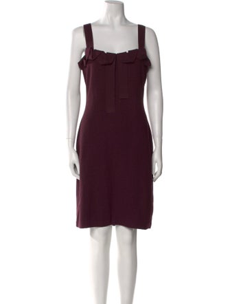 St. John Square Neckline Mini Dress