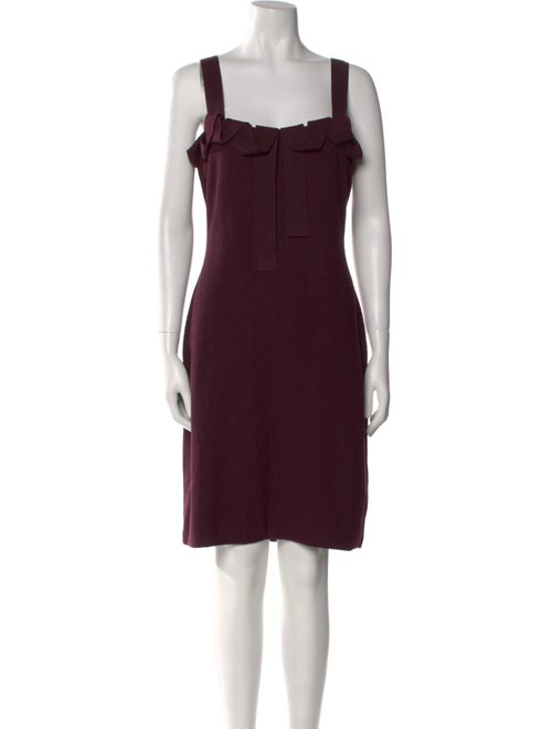 St. John Square Neckline Mini Dress