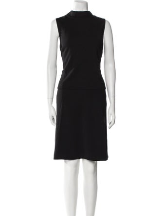 St. John Mock Neck Knee-Length Dress