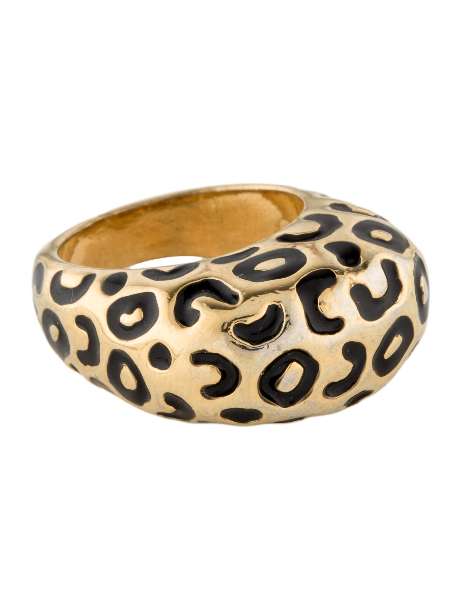St. John Enamel Leopard Print Ring