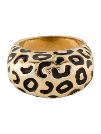St. John Enamel Leopard Print Ring