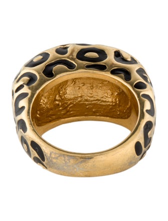 St. John Enamel Leopard Print Ring