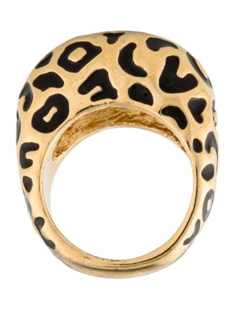 St. John Enamel Leopard Print Ring