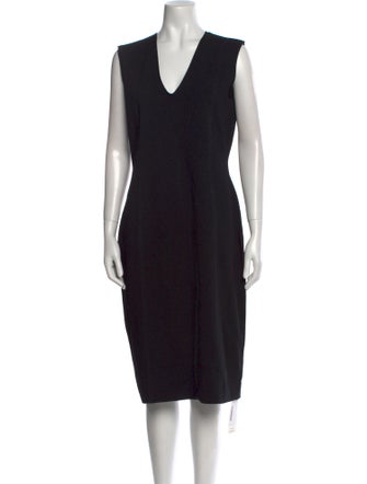St. John V-Neck Midi Length Dress