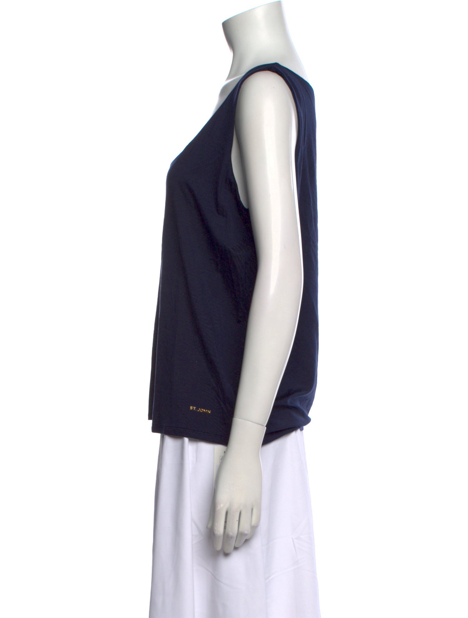 St. John Scoop Neck Sleeveless Top