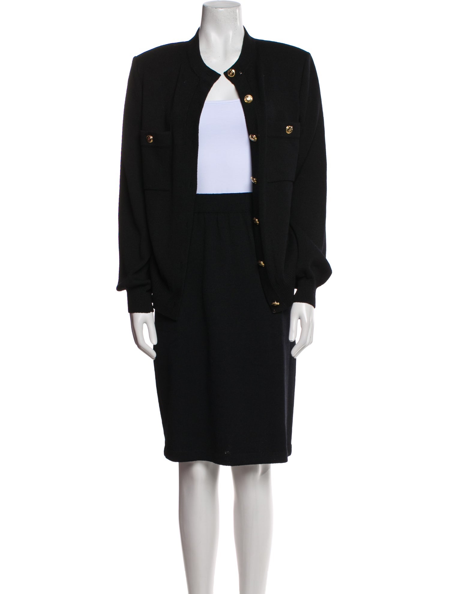 St. John Crystal Embellishments Skirt Set