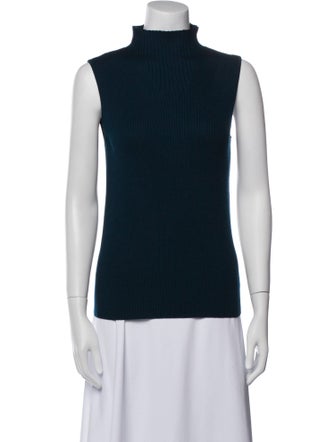 St. John Wool Mock Neck Top