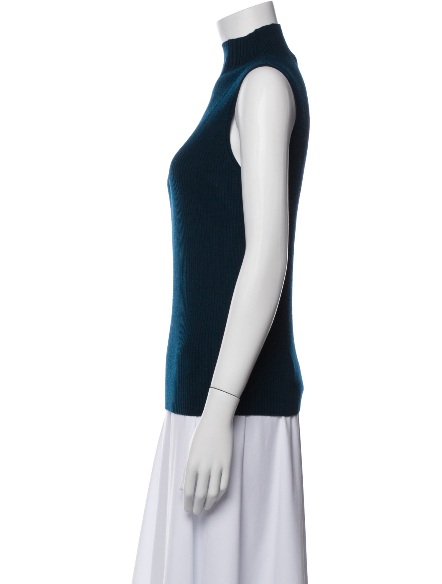 St. John Wool Mock Neck Top