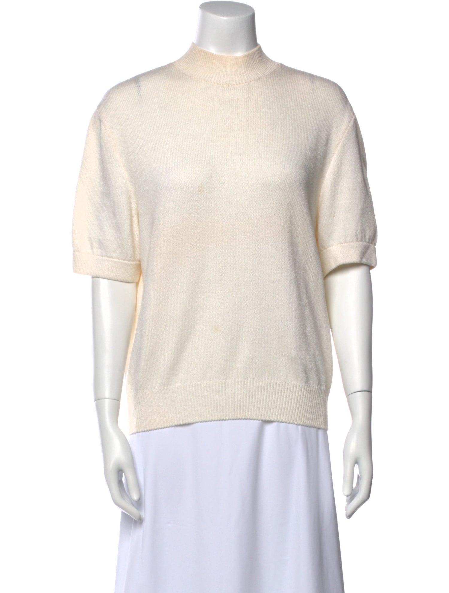 St. John Wool Mock Neck Sweatshirt