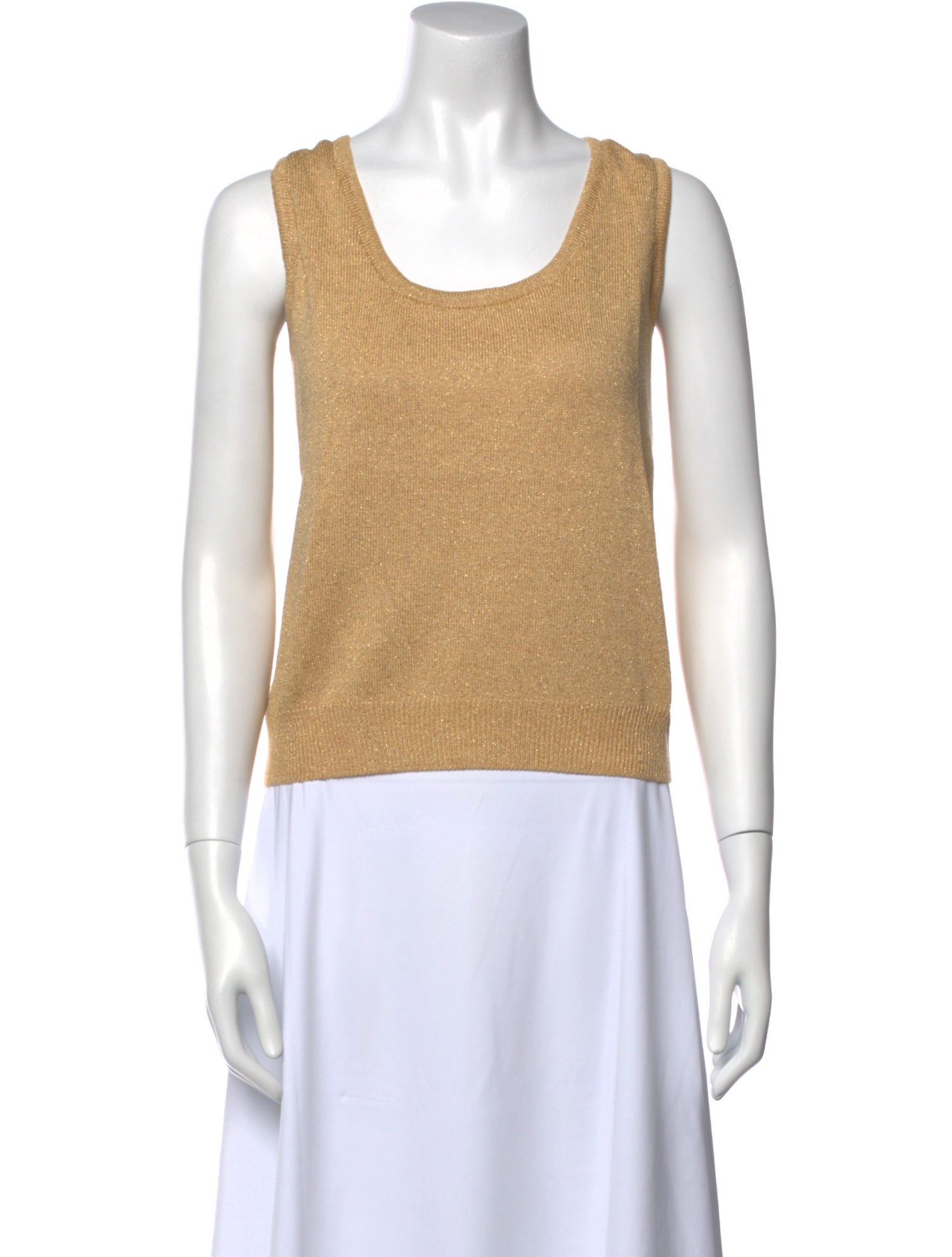 St. John Scoop Neck Sleeveless Top