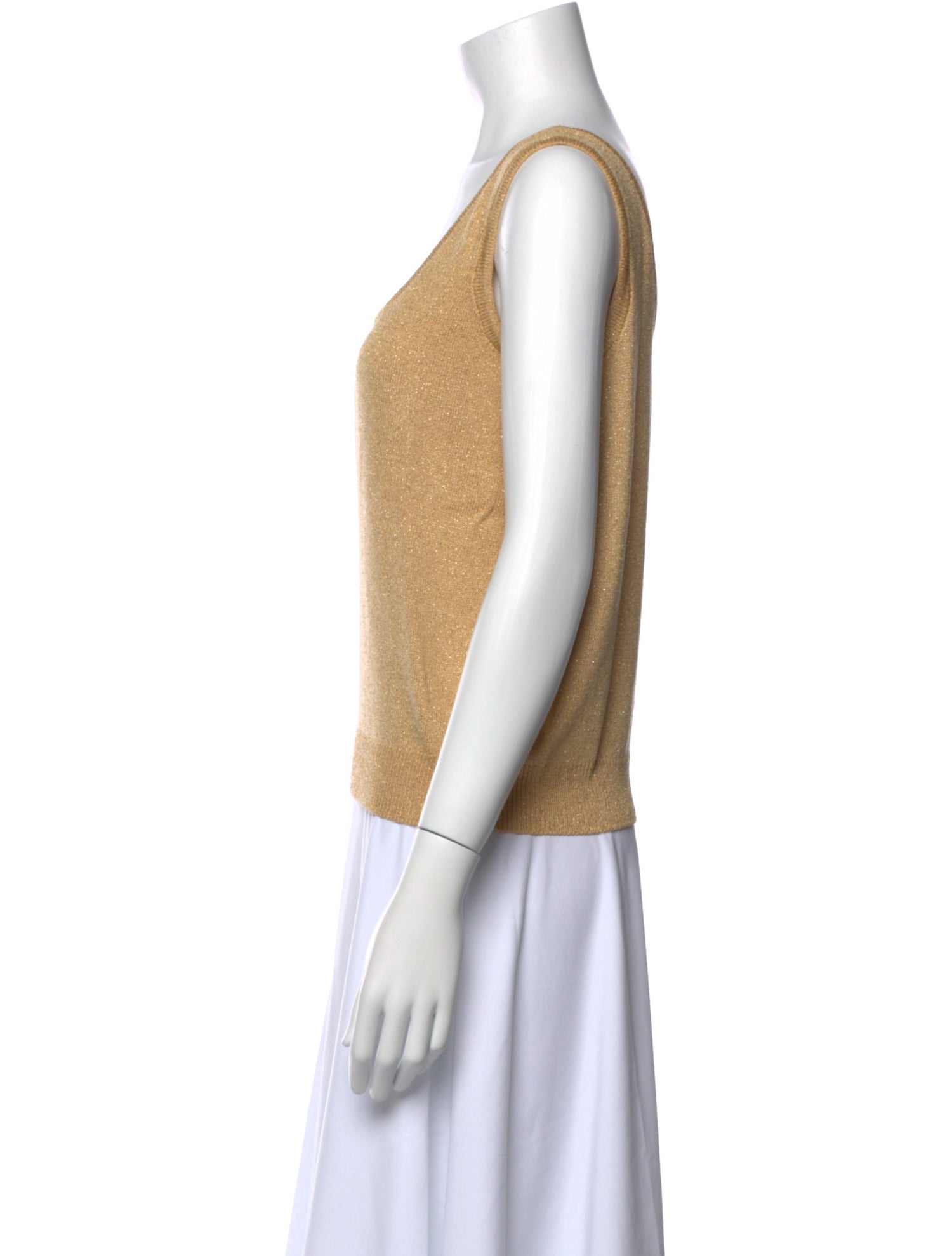 St. John Scoop Neck Sleeveless Top