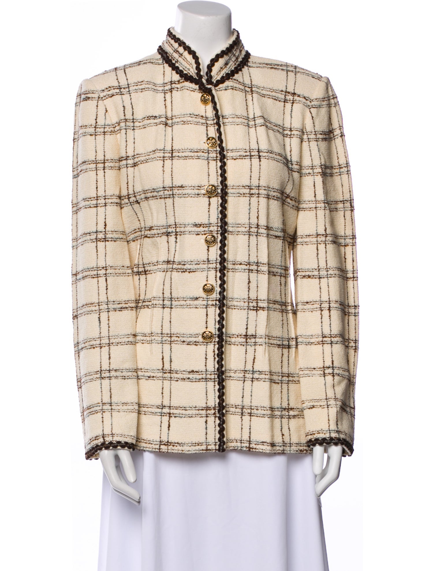 St. John Collection Plaid Print Jacket