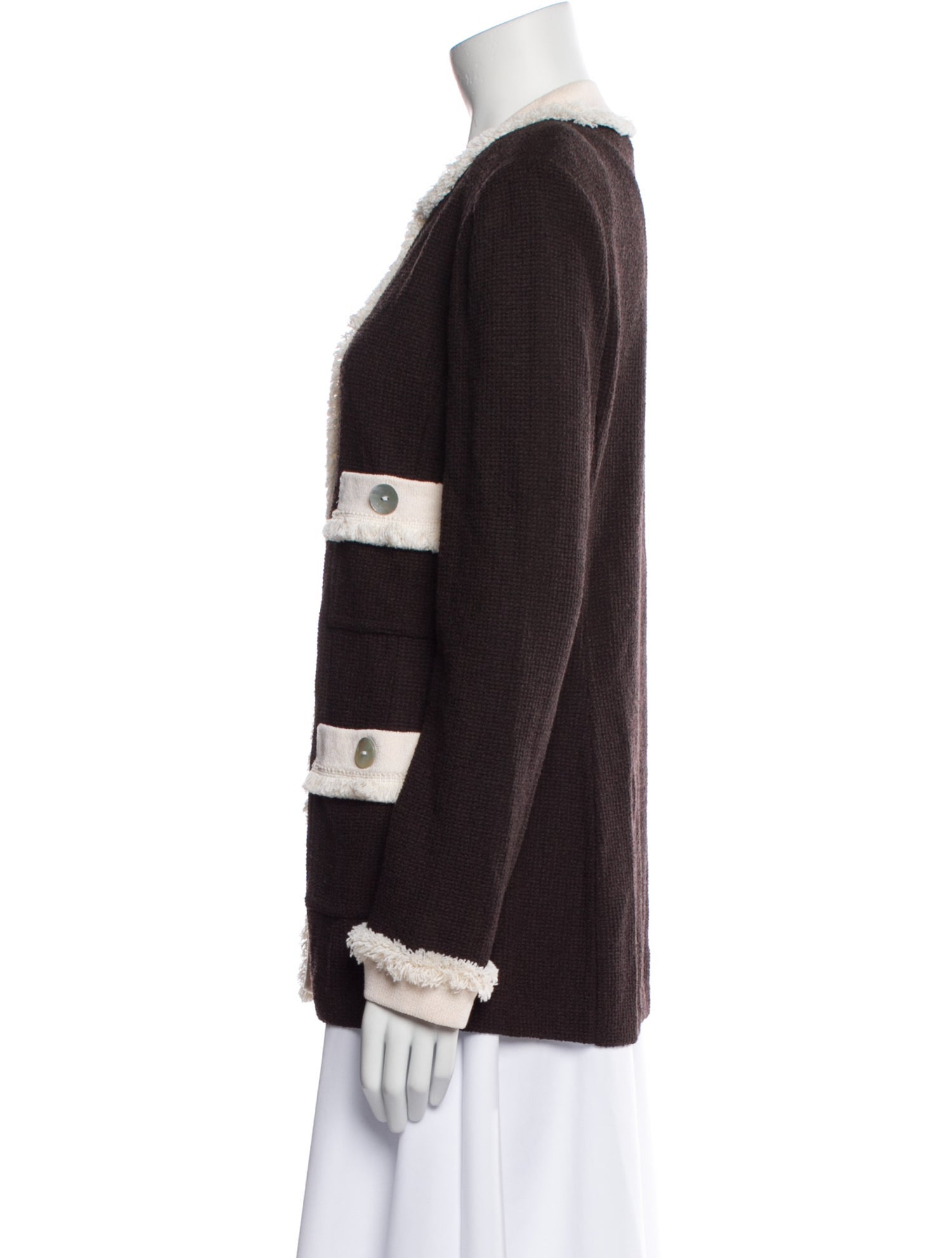 St. John Wool Plaid Print Evening Jacket