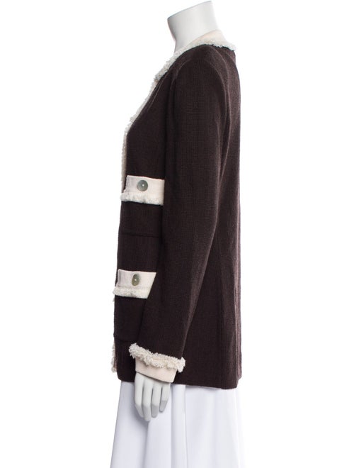 St. John Wool Plaid Print Evening Jacket