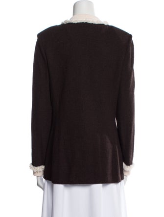 St. John Wool Plaid Print Evening Jacket