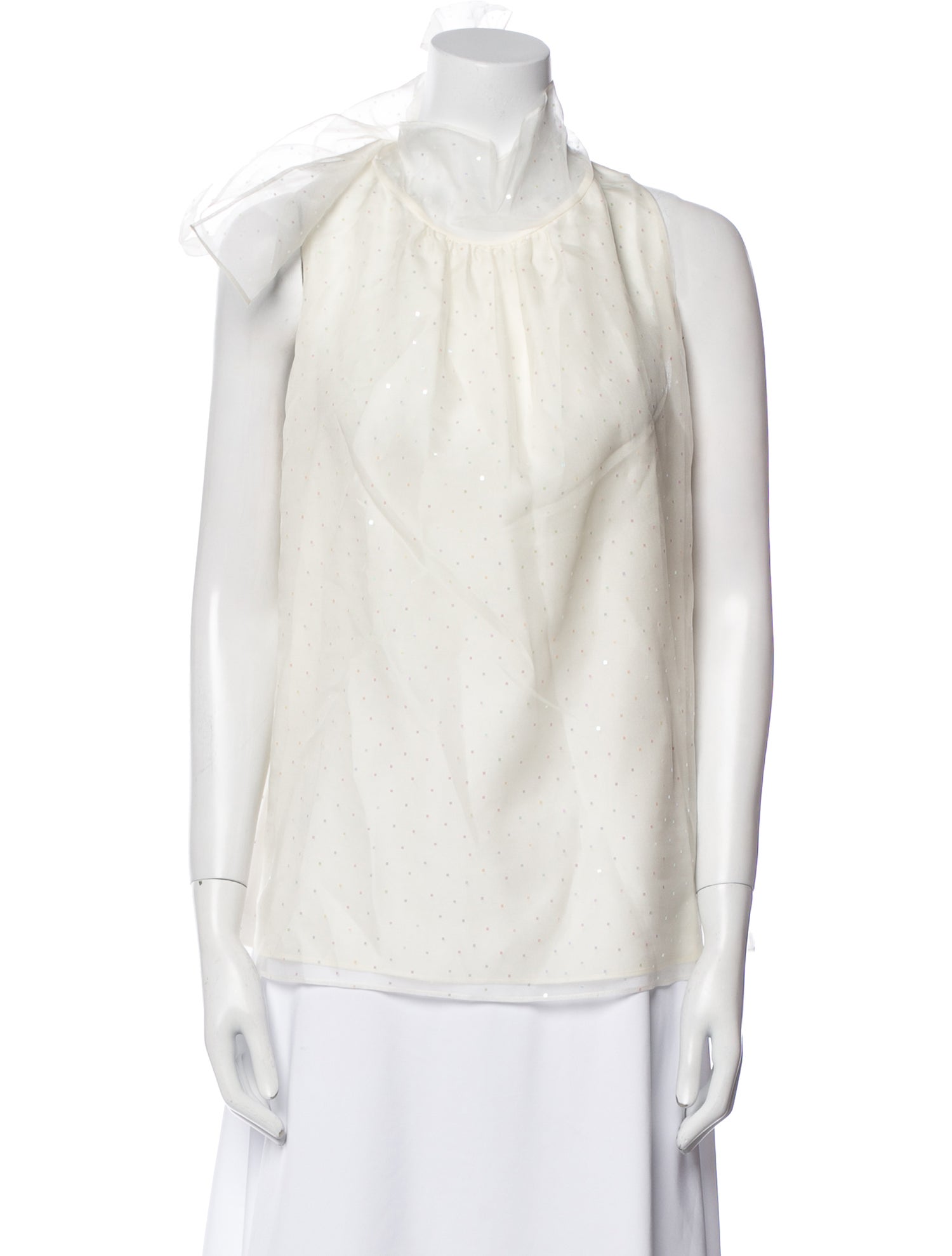 St. John Silk Mock Neck Blouse