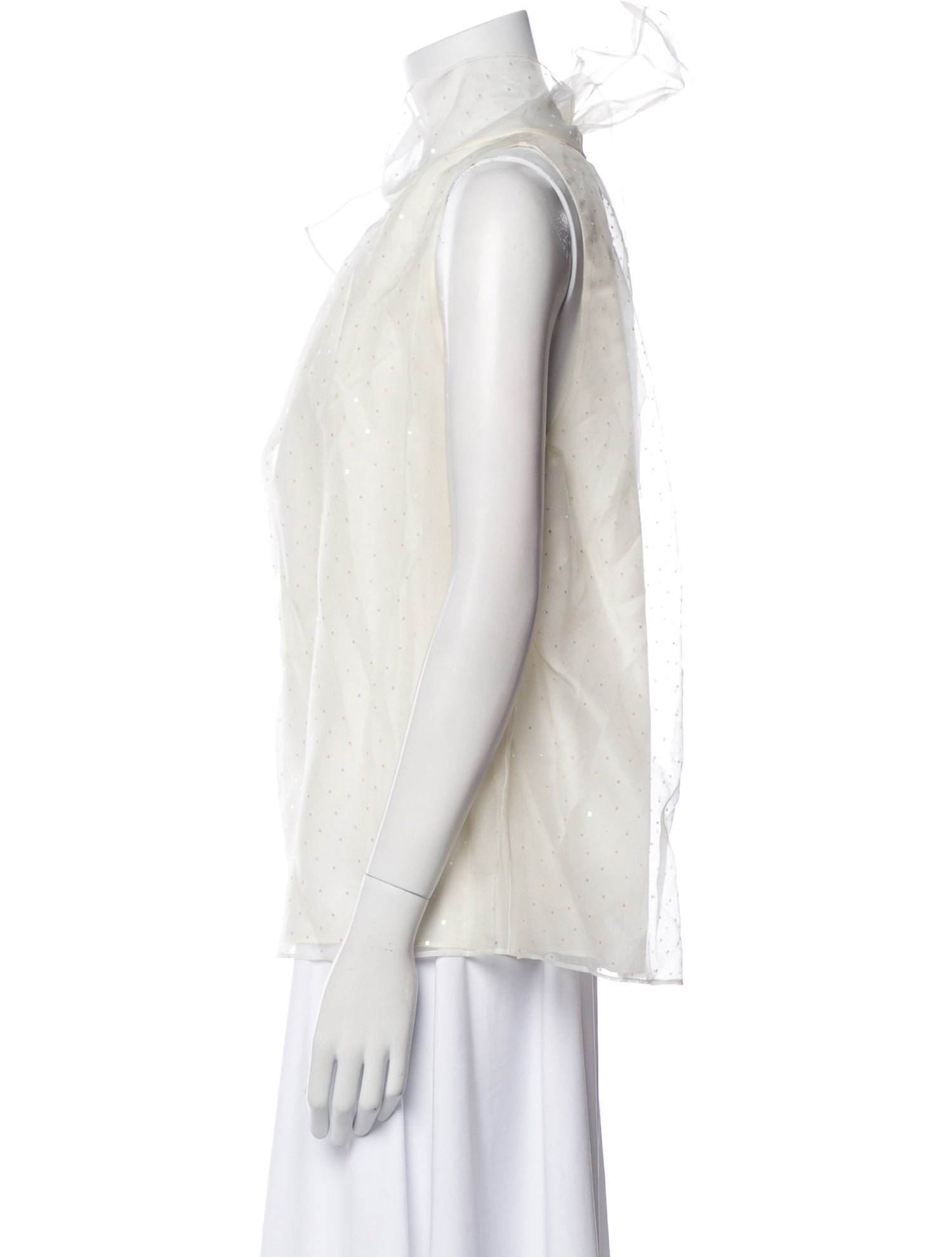 St. John Silk Mock Neck Blouse