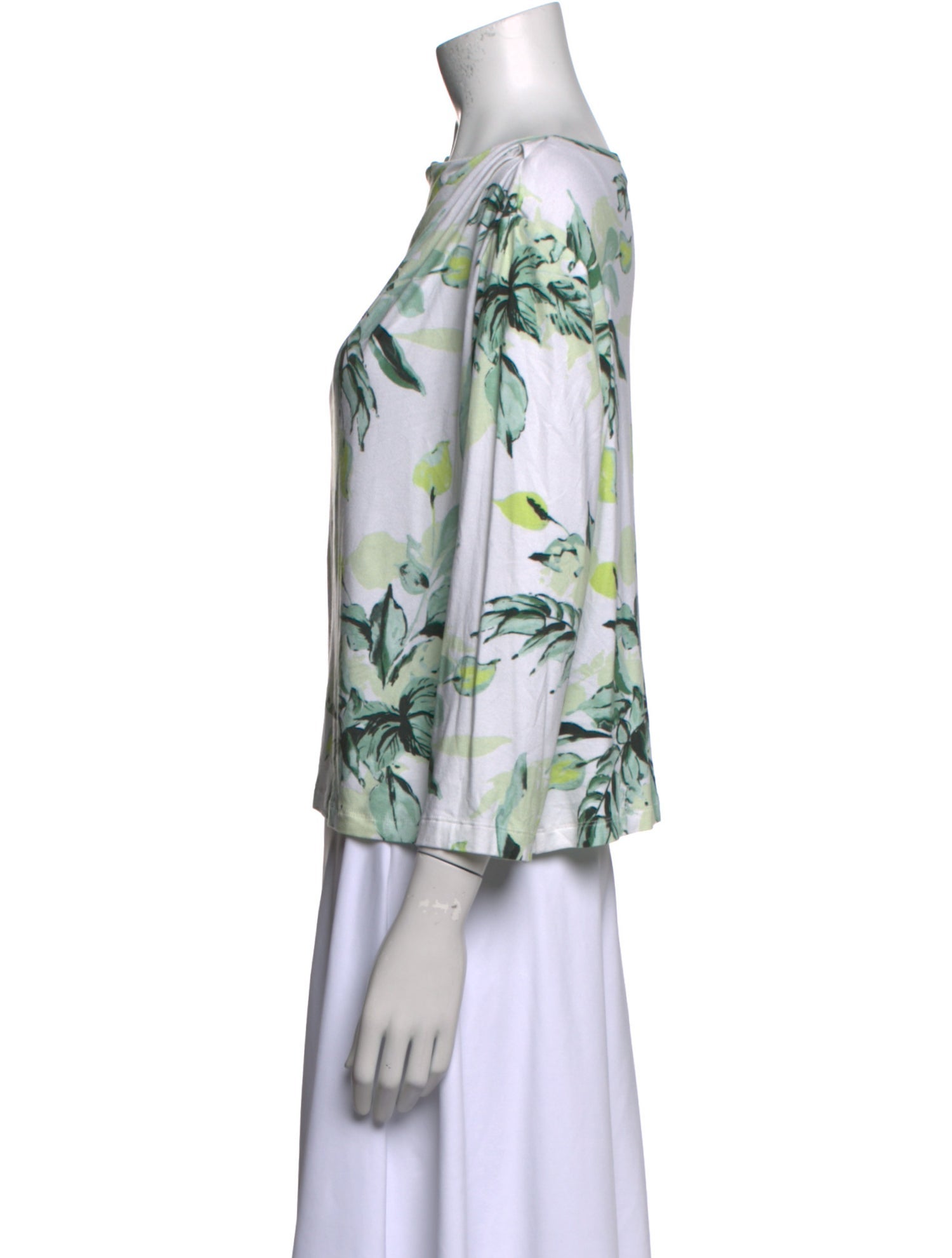 St. John Printed Bateau Neckline Blouse