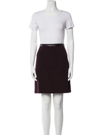 St. John Leather Trim Embellishment Skirt Set