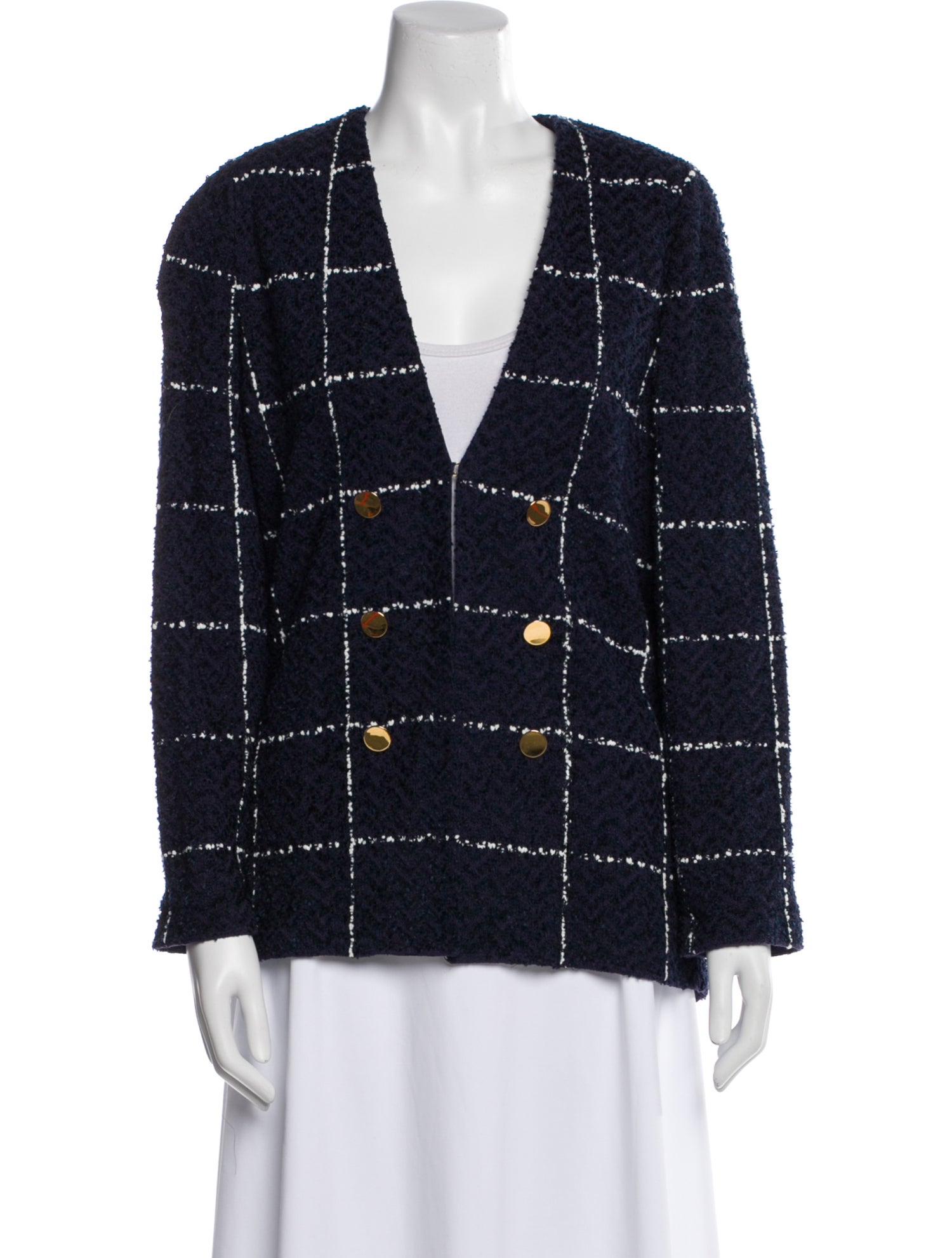 St. John Plaid Print Blazer