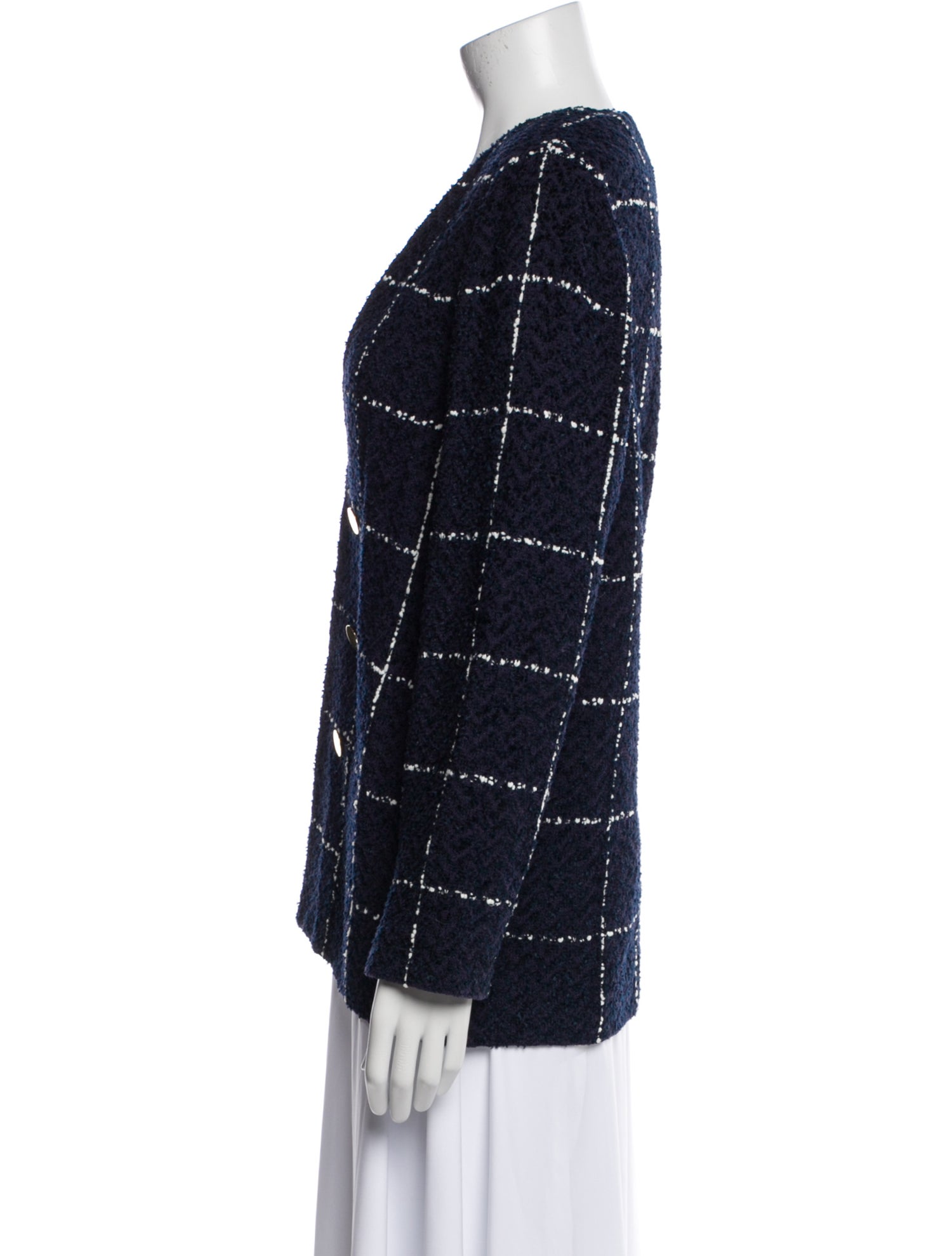 St. John Plaid Print Blazer