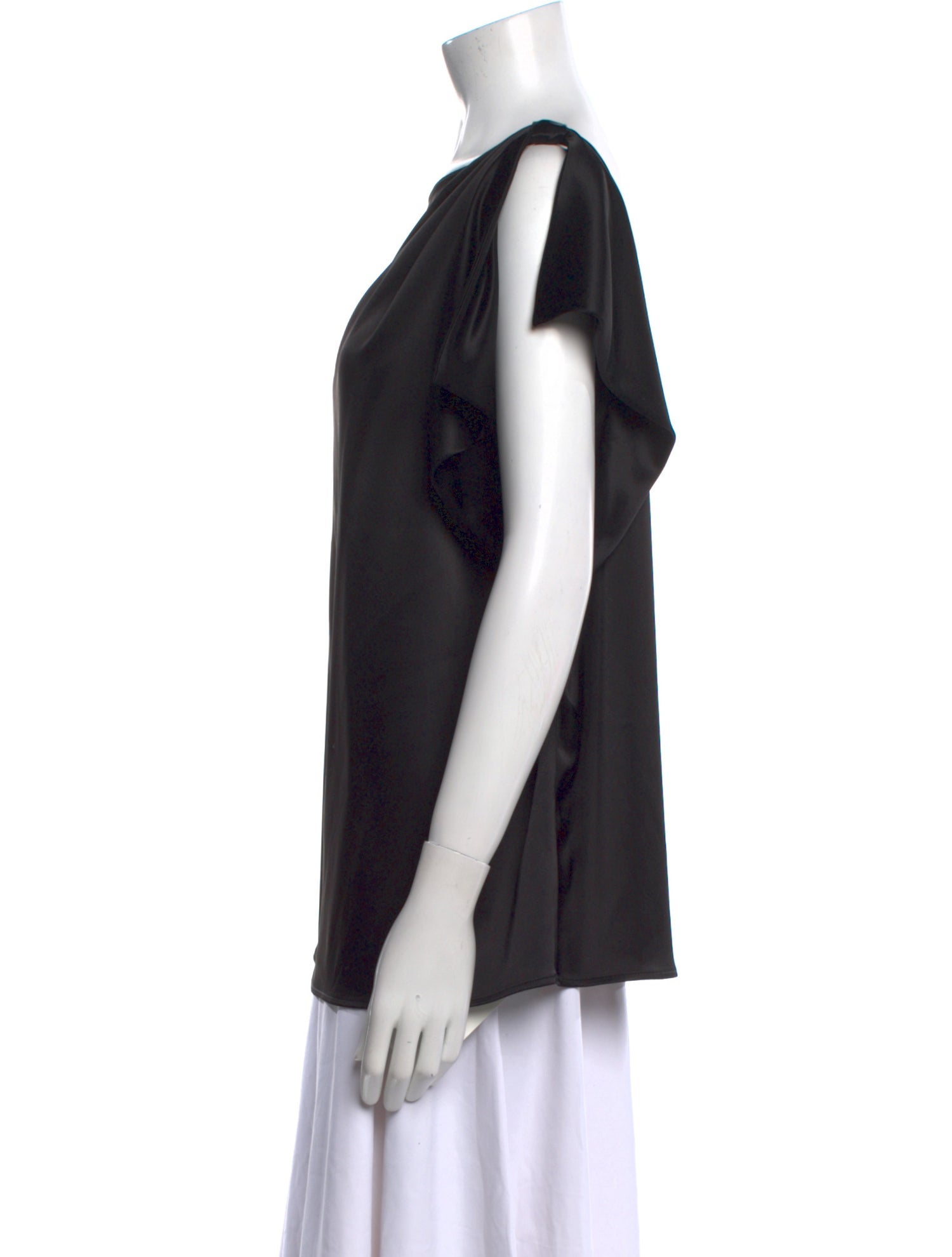 St. John Cowl Neck Short Sleeve Top