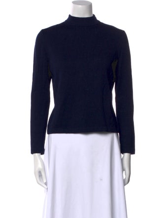 St. John Mock Neck Long Sleeve Top