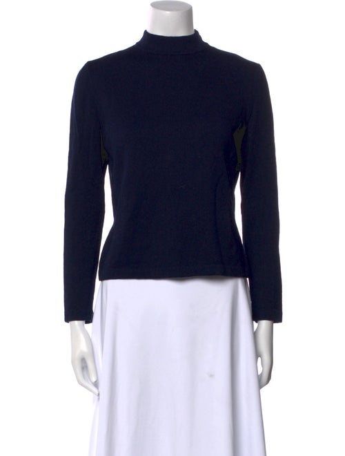 St. John Mock Neck Long Sleeve Top