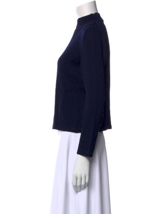St. John Mock Neck Long Sleeve Top