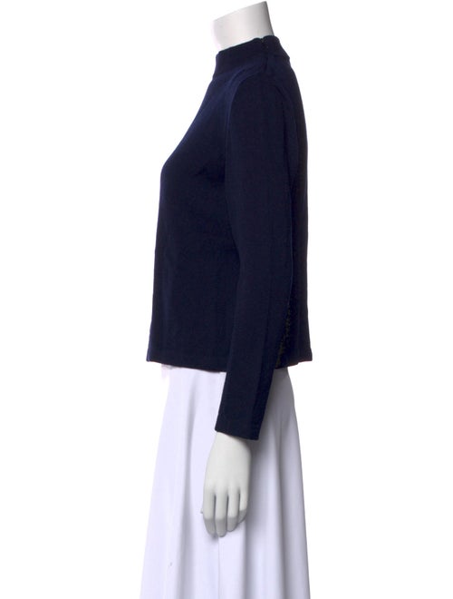 St. John Mock Neck Long Sleeve Top