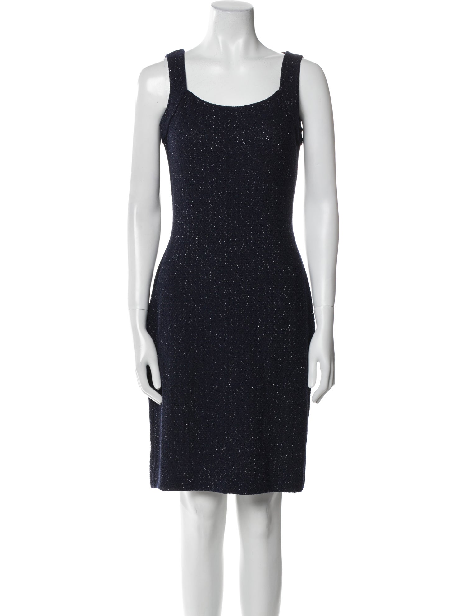 St. John Scoop Neck Knee-Length Dress