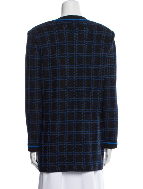 St. John Wool Plaid Print Blazer
