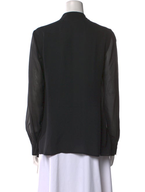 St. John Silk Crew Neck Button-Up Top