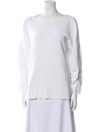 St. John Bateau Neckline Long Sleeve Top