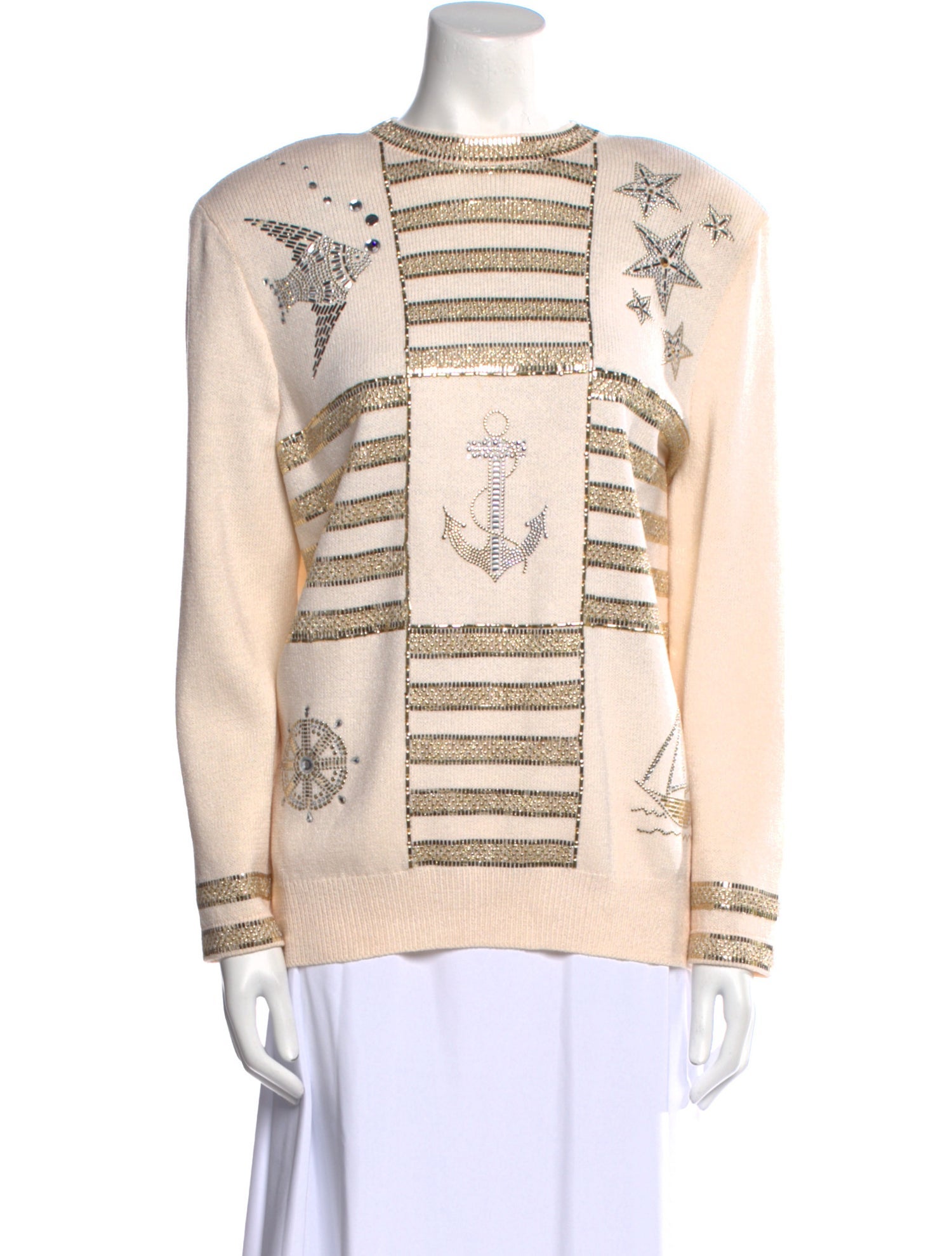 St. John Printed Scoop Neck Sweater