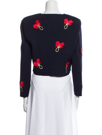 St. John Patterned Open Front Sweater