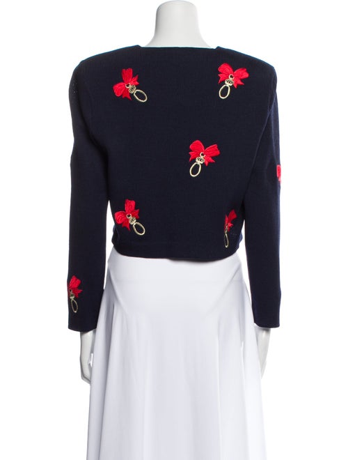 St. John Patterned Open Front Sweater