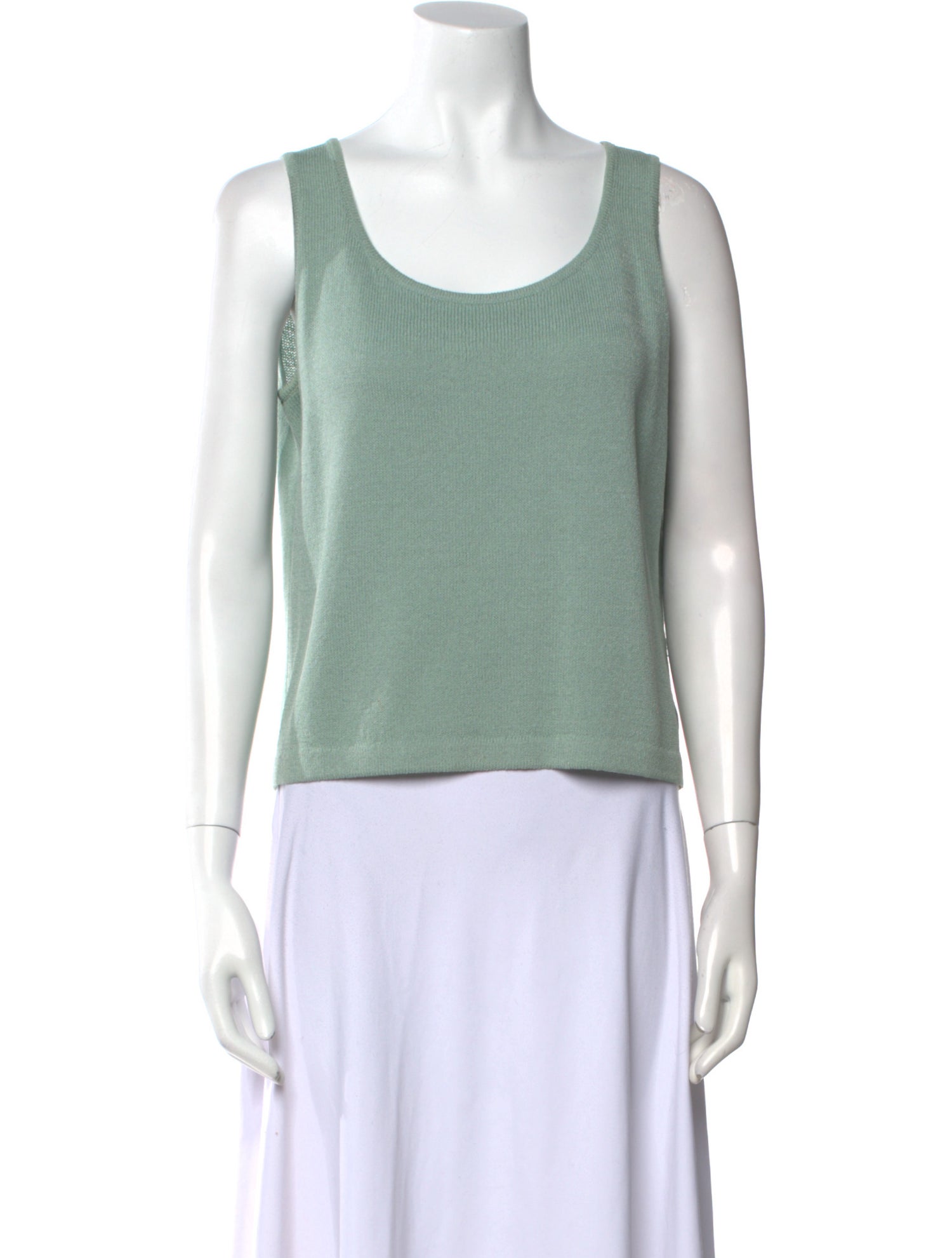 St. John Scoop Neck Sleeveless Top