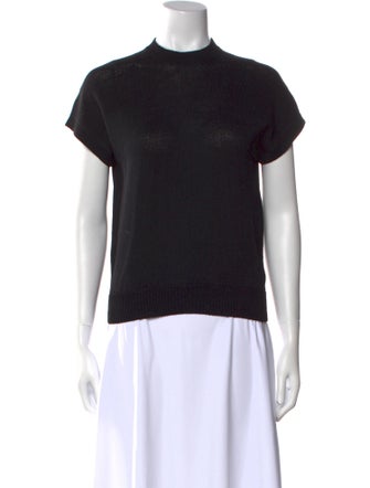 St. John Mock Neck Short Sleeve T-Shirt