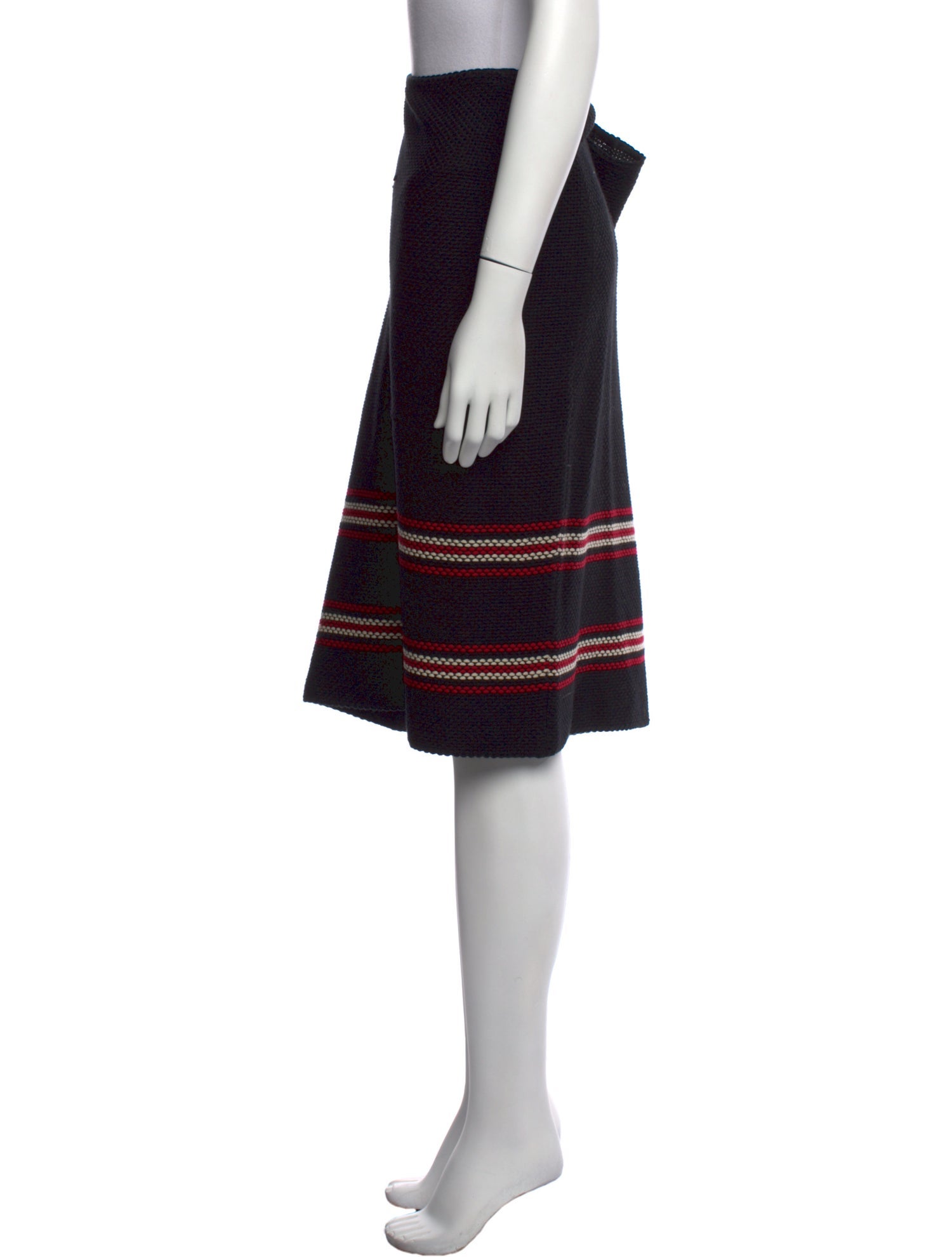 St. John Striped Knee-Length Skirt