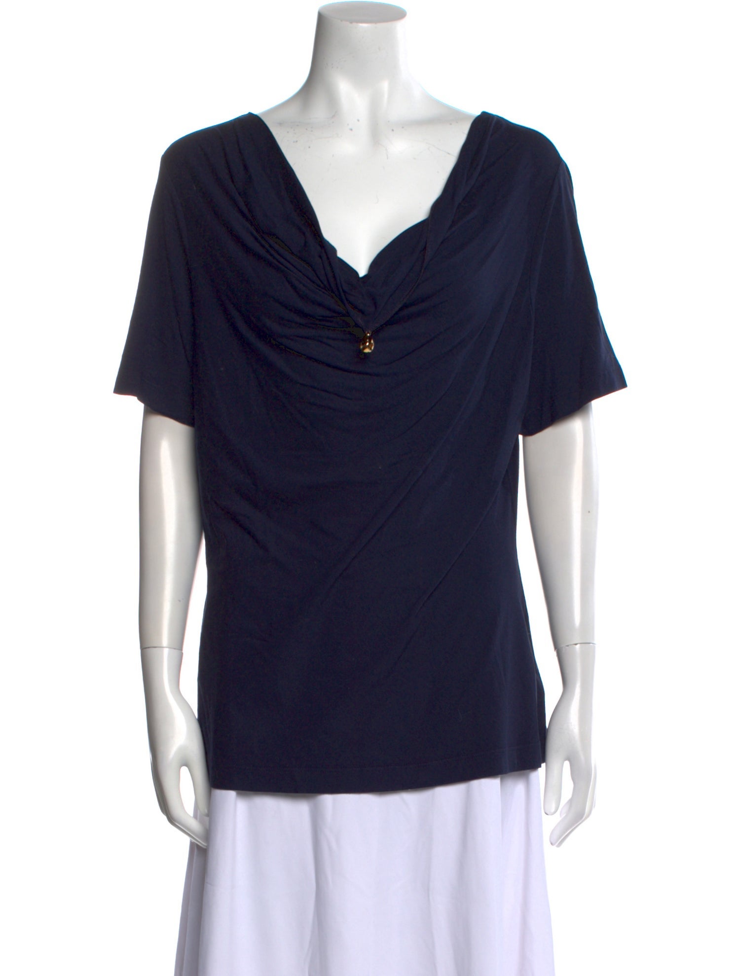 St. John Cowl Neck Short Sleeve T-Shirt