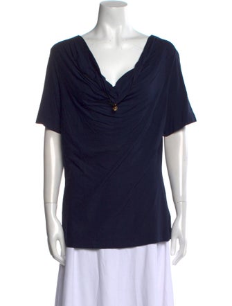 St. John Cowl Neck Short Sleeve T-Shirt