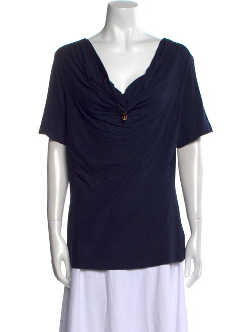 St. John Cowl Neck Short Sleeve T-Shirt